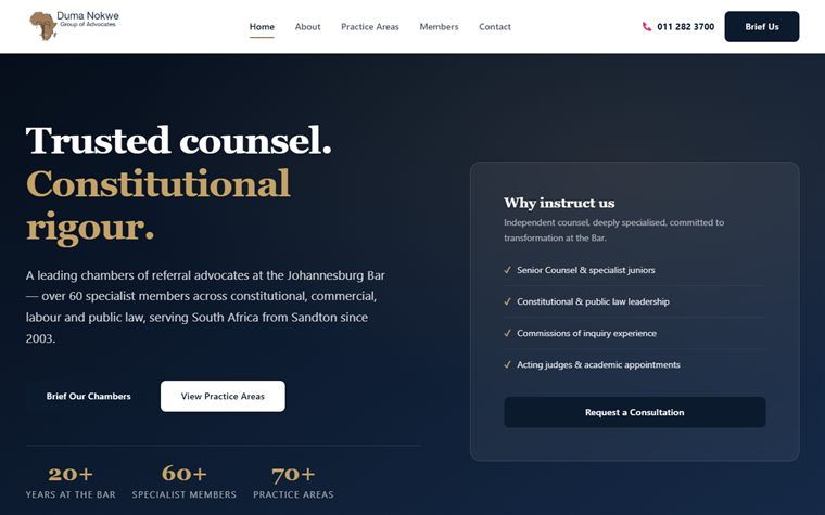 Duma Nokwe Group of Advocates website mockup